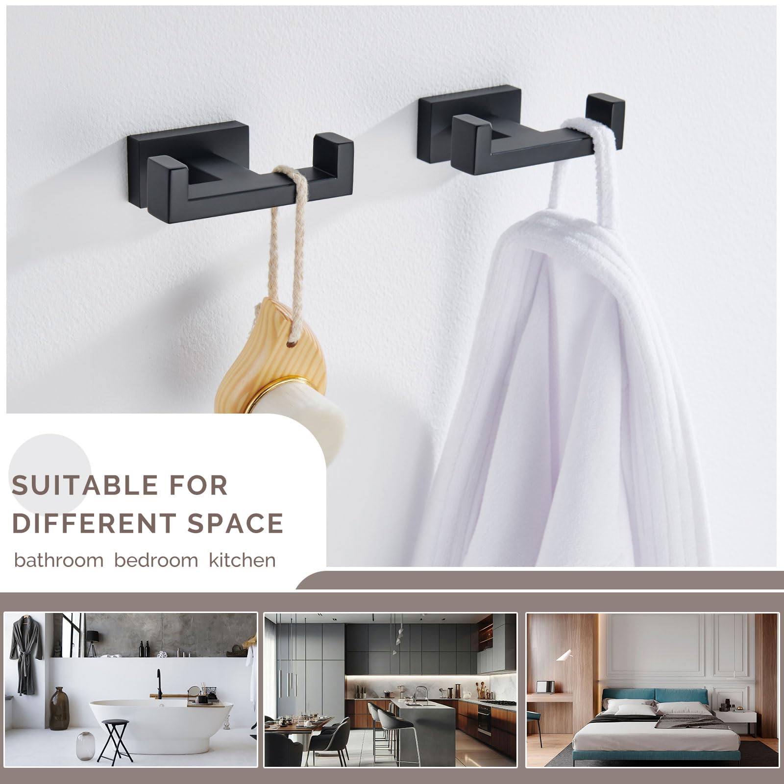 Angle Simple right-angled hooks design ideal for robes.