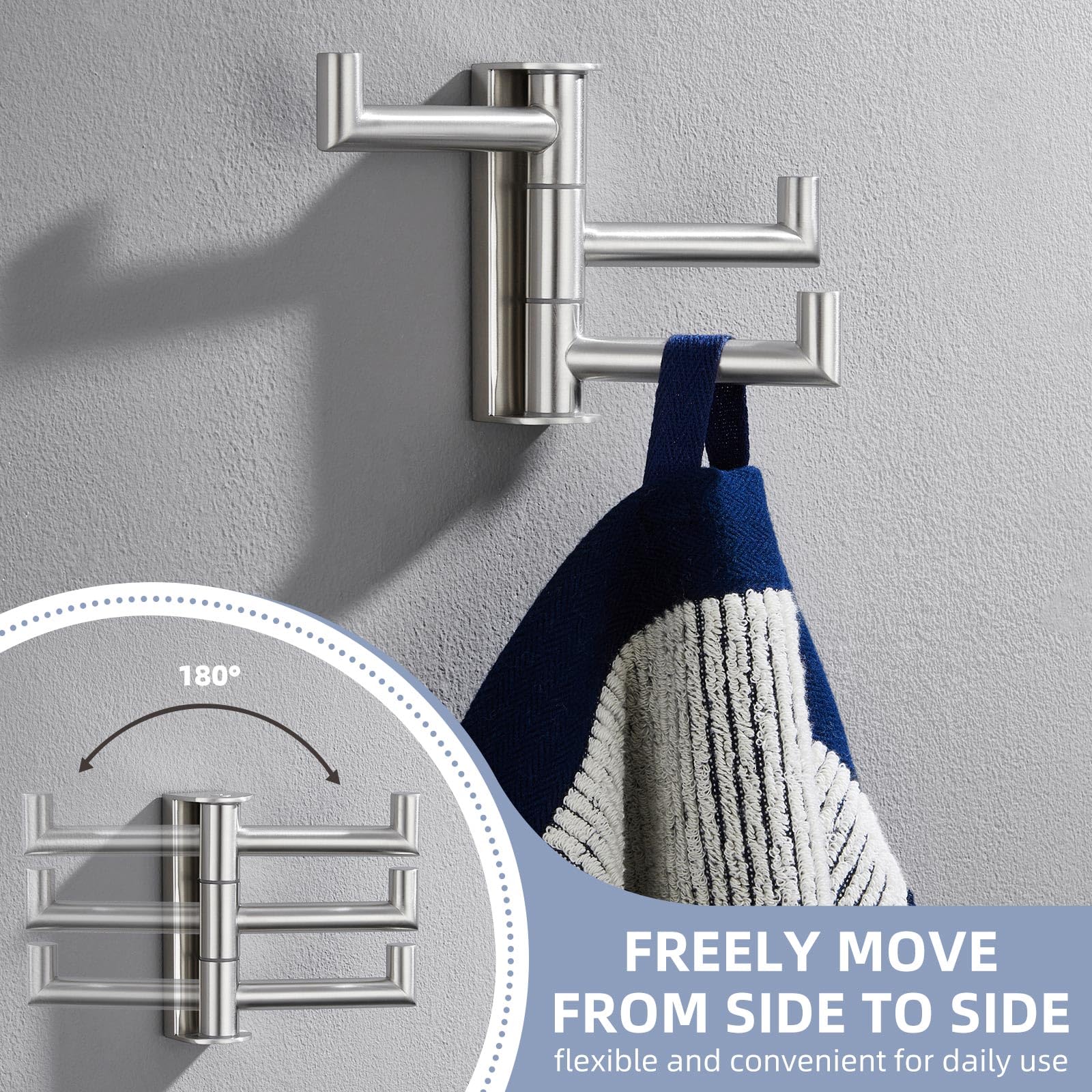 Angle Simple robust screw fixation ensuring firm wall mounting