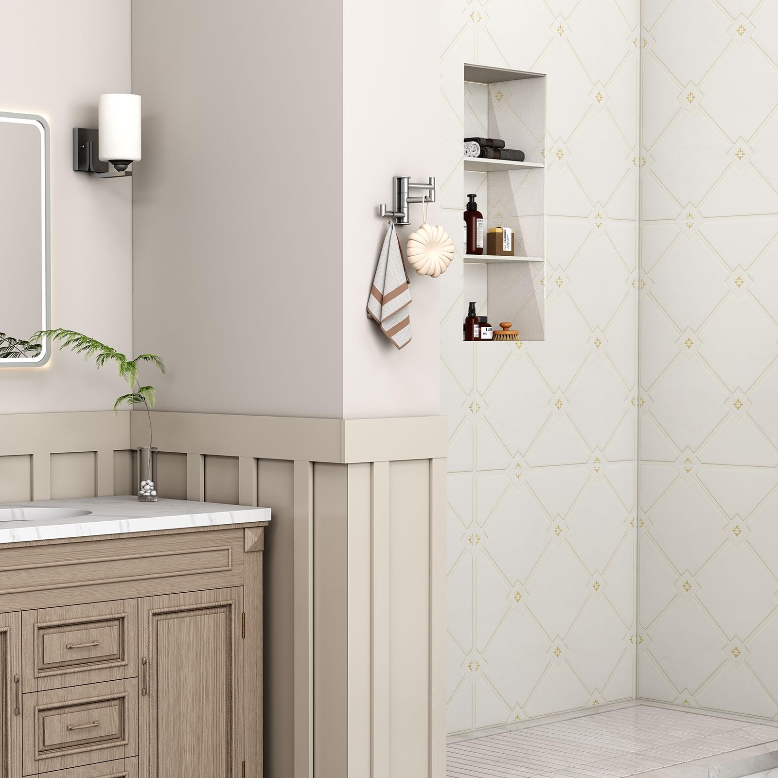 Angle Simple SUS304 stainless steel body with durable brushed nickel finish