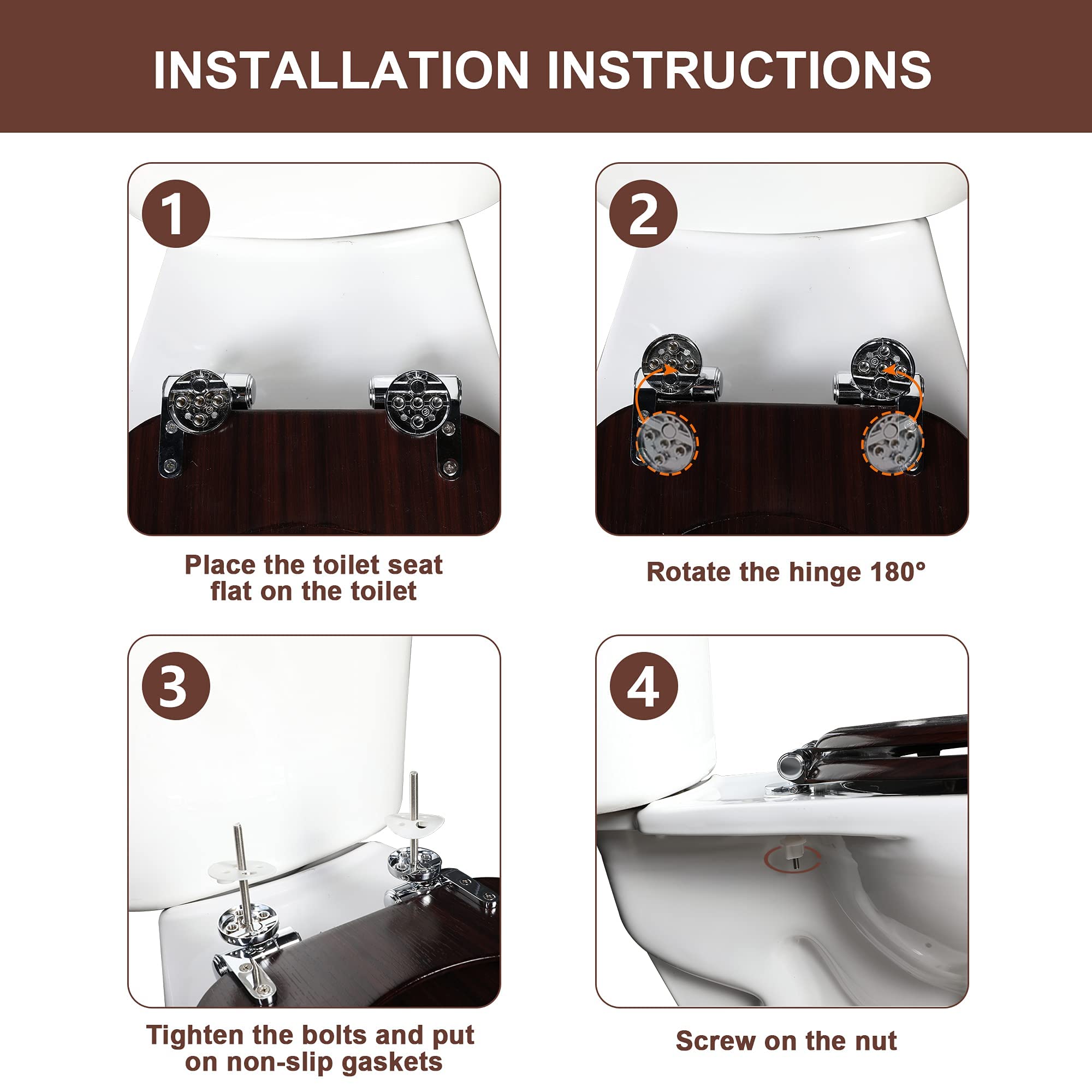 Angol Shiold dark brown finish adds warm, durable style to bathrooms