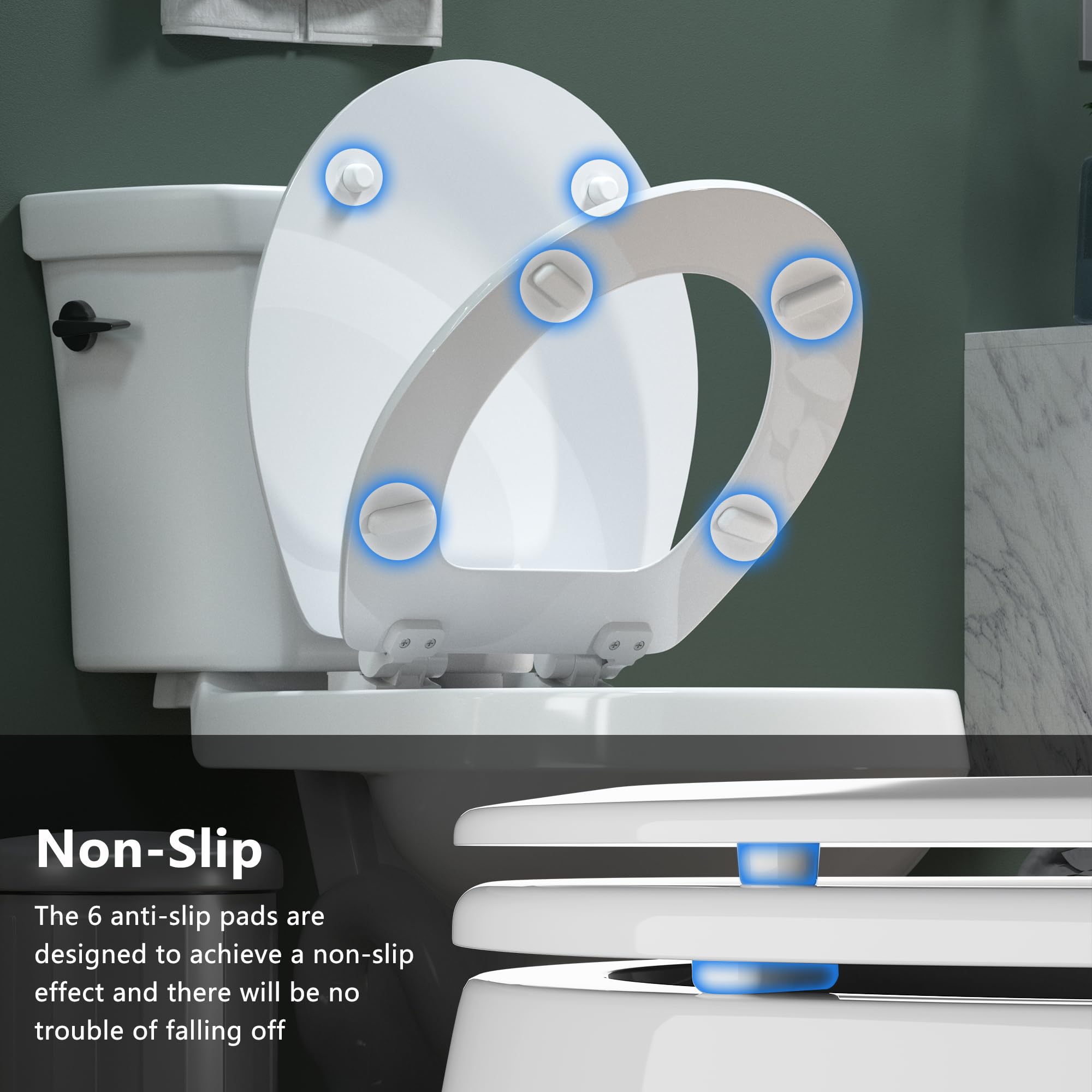 Angol Shiold glossy white finish resists moisture and scratches.