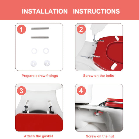 Angol Shiold red round seat durability shown under daily use in family bathroom