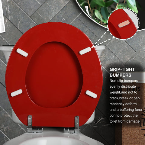 Angol Shiold red round seat gloss finish emphasizes easy cleaning and style