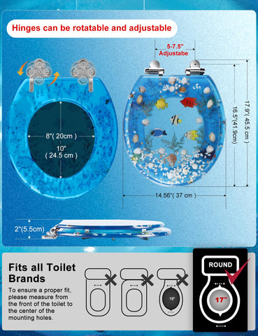 Angol Shiold round seat installation with tool-free quick release hinges