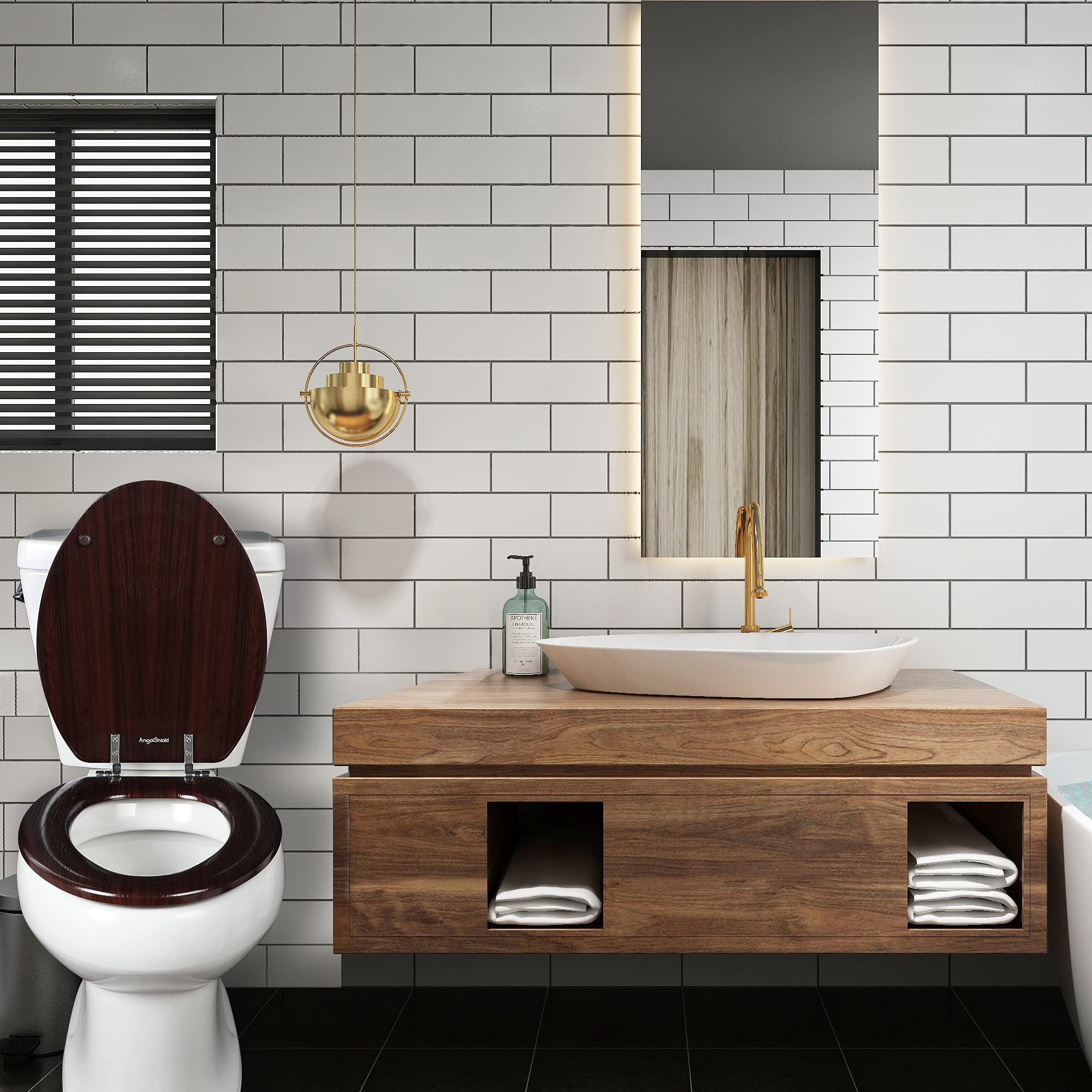 Angol Shiold universal-fit design matches American toilet brands