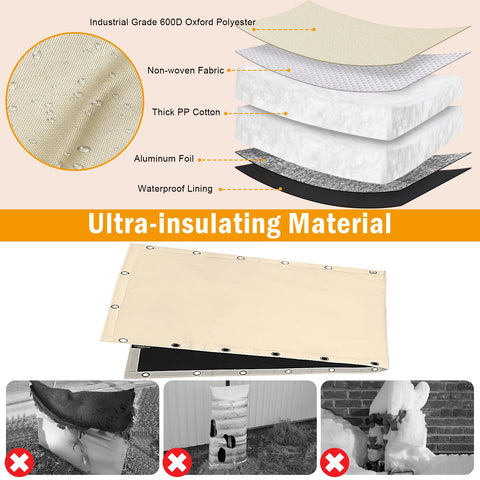Angooni backflow cover aluminum layer construction for frost resistance.