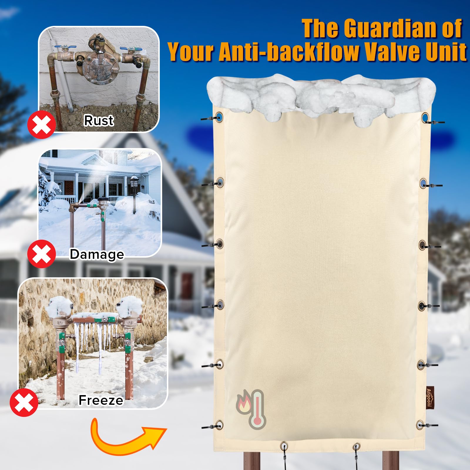 Angooni insulated outdoor cover showing dual-layer moisture protection.