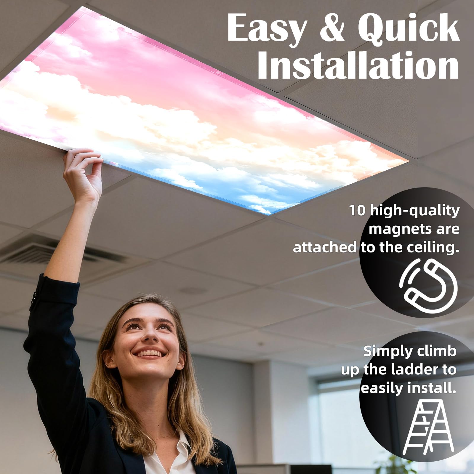 ANGSYLTH easy-attach light covers simplify ceiling diffuser setup