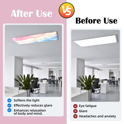 ANGSYLTH glare-reducing diffusers for office and hospital lighting
