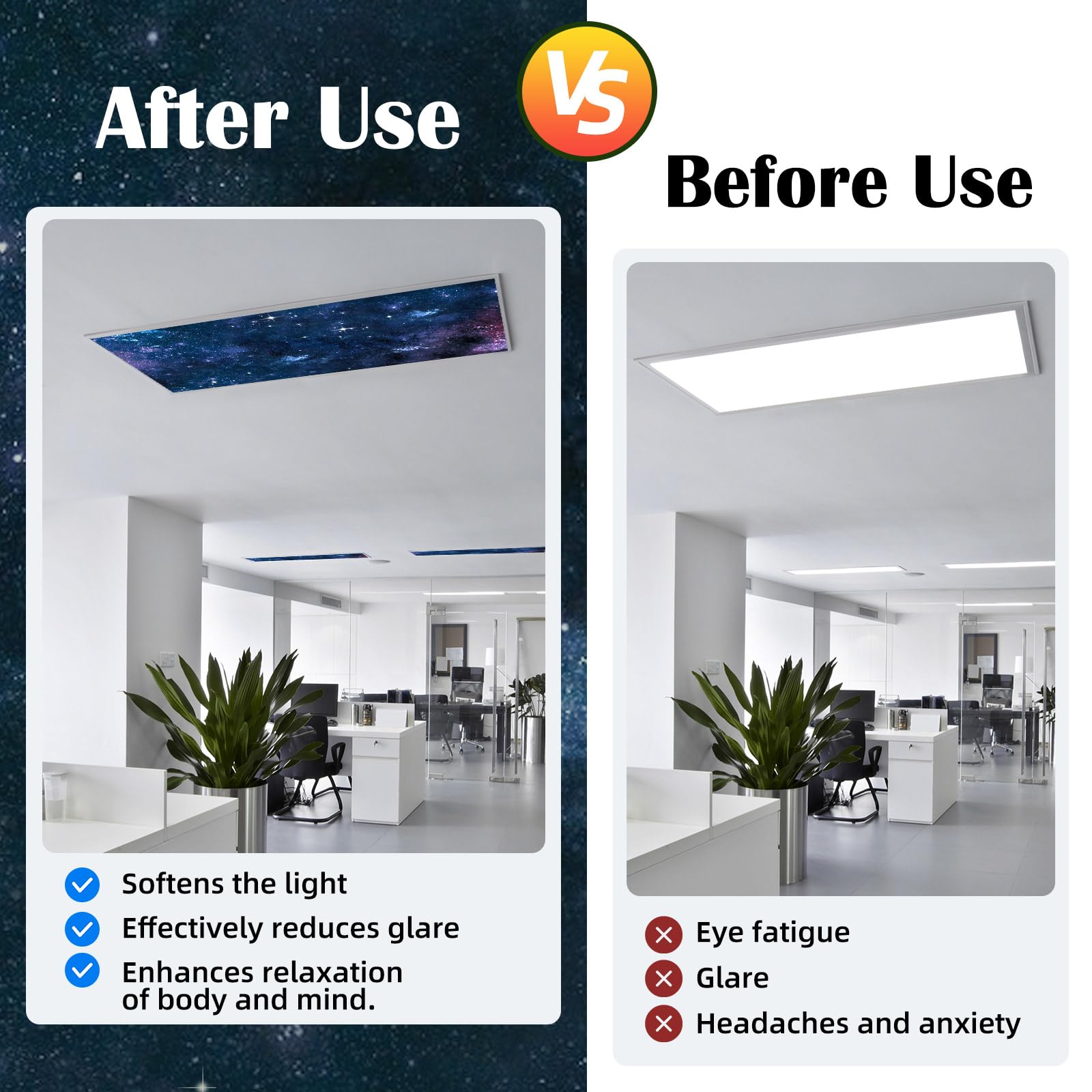ANGSYLTH patterned light cover in an office creates calmer ambiance