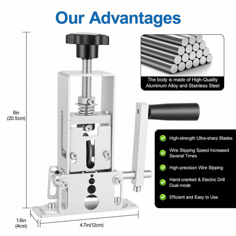 AngyangguoJi stripper with adjustable feeding holes for clean results.