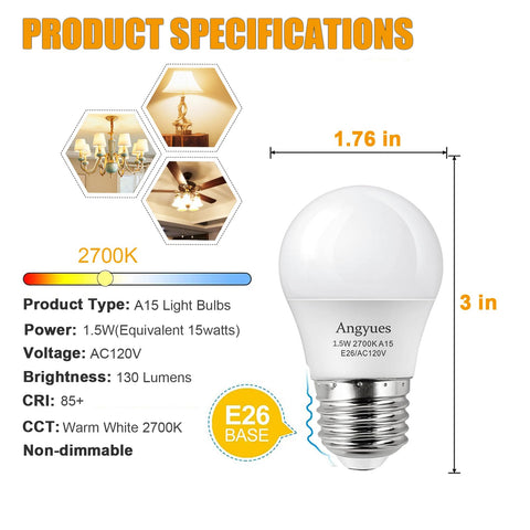 Angyues non-dimmable soft light bulb avoids flicker for reliable daily use.