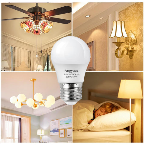 Angyues 12-pack LED bulbs ensure ready replacements for multiple fixtures.