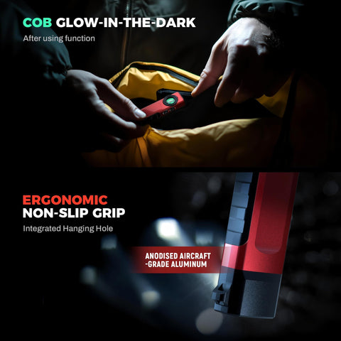 Anhay Rechargeable Flashlight camping scene ideal for outdoor lighting.
