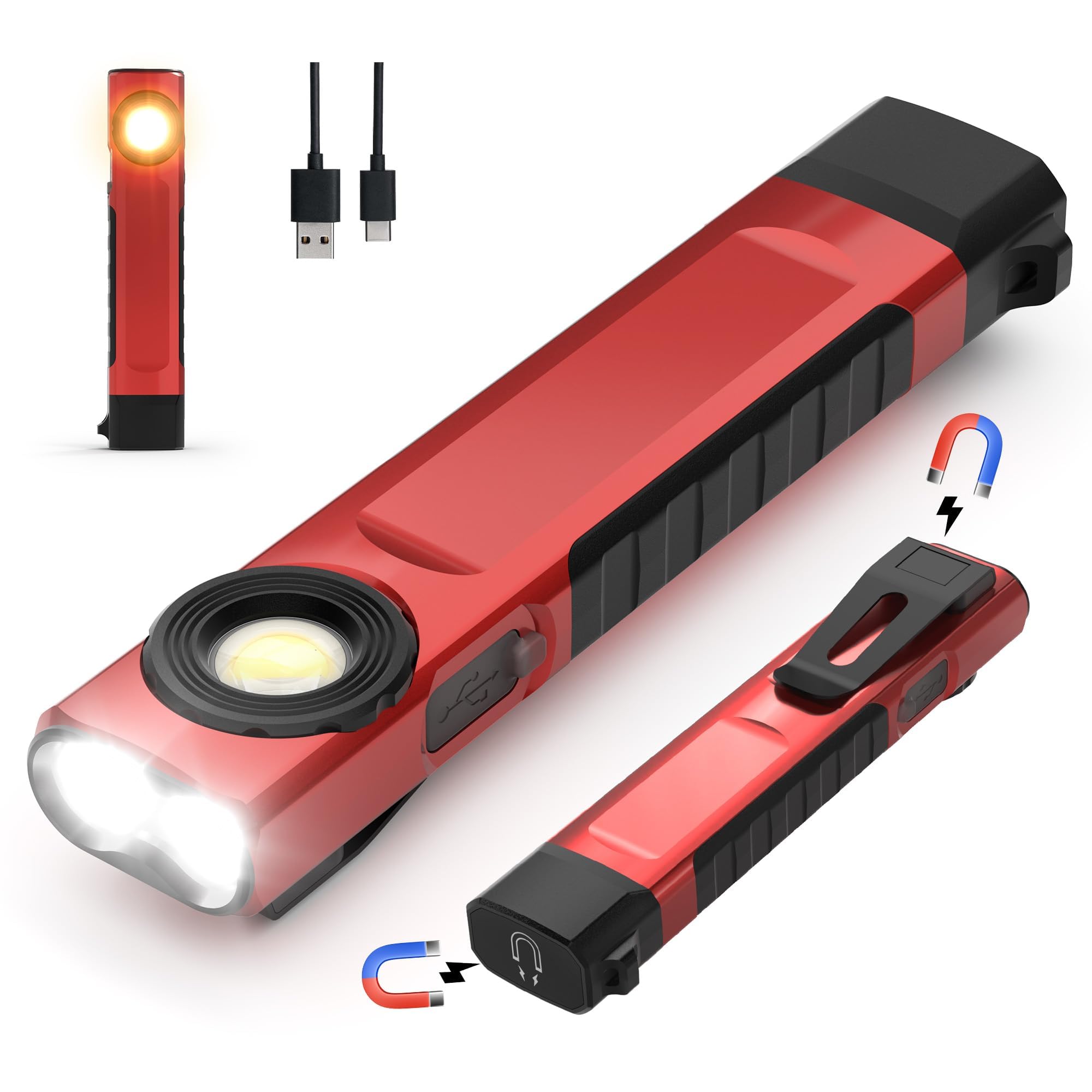 Anhay Rechargeable Flashlight emergency red SOS mode for signaling.