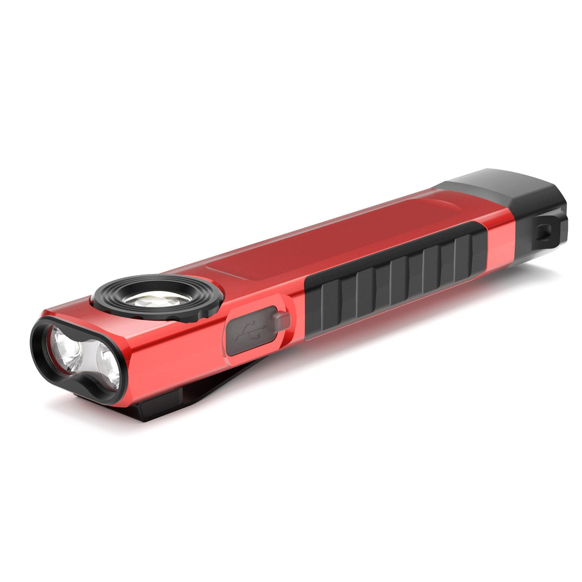 Anhay Rechargeable Flashlight front view with spotlight for precise tasks.