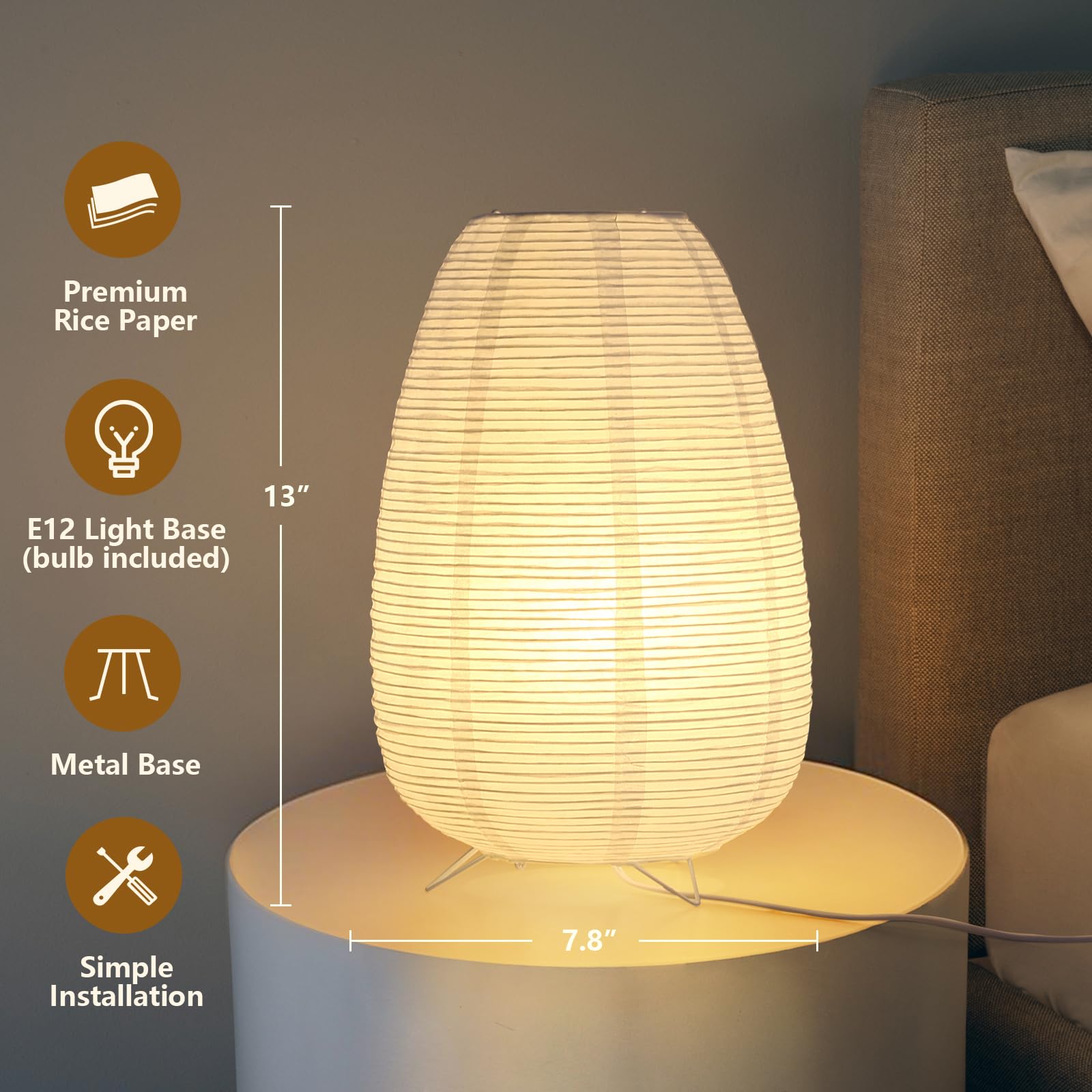 Anicompa table lamp with 3-color light adapts mood from warm to cool