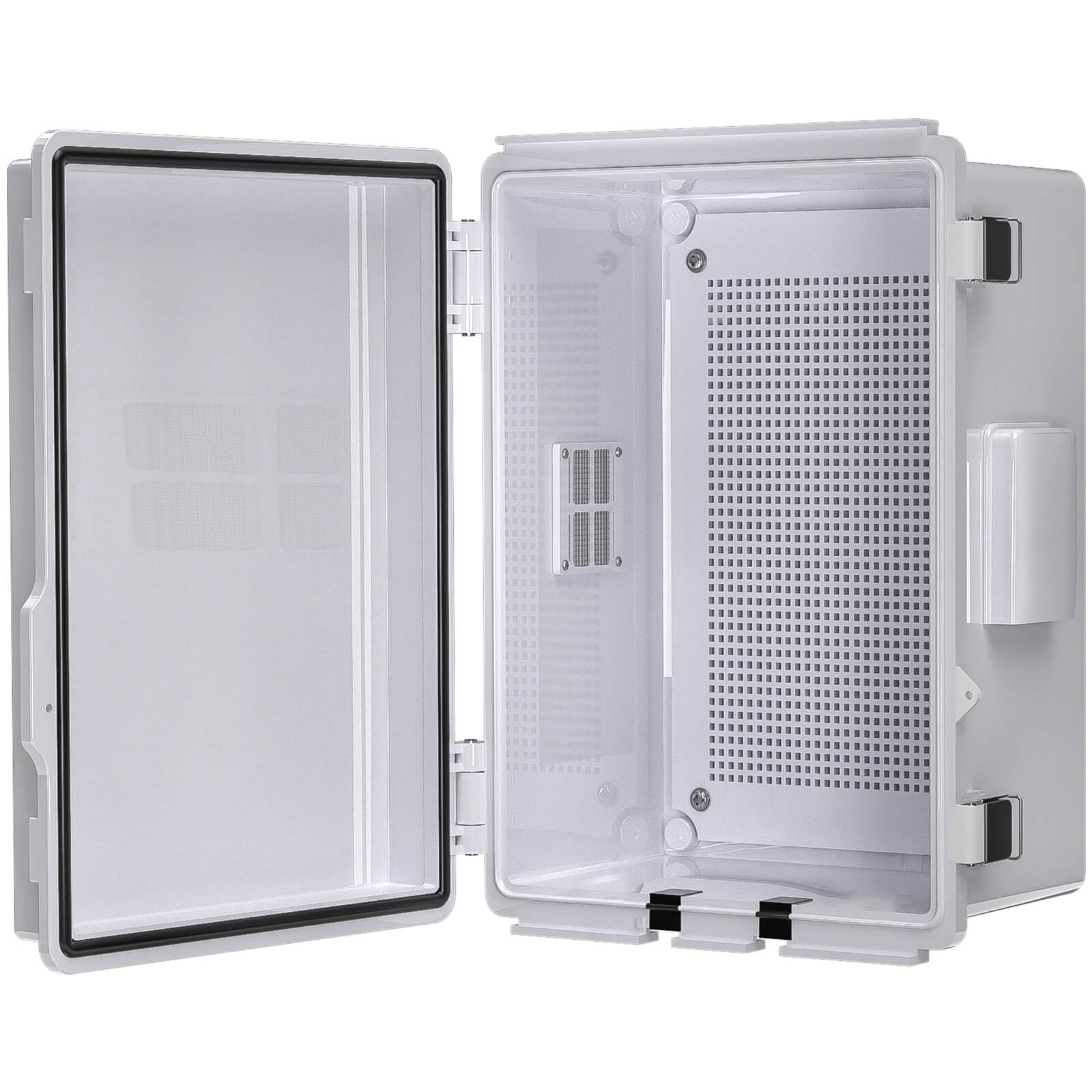 ANIMACYN ABS junction box with clear cover for quick inspections of wiring.