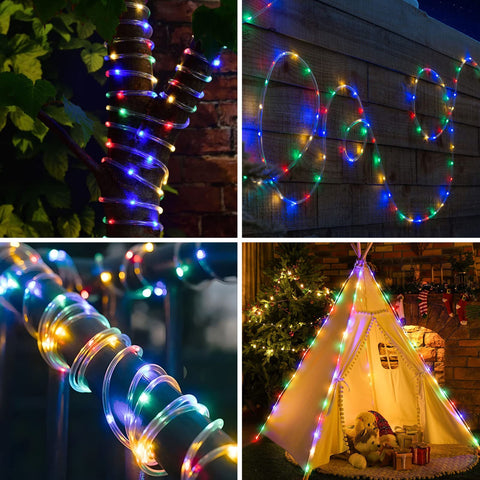ANJAYLIA easy-install rope light wrapping around a fence or tree