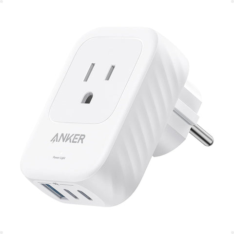 Anker european travel plug adapter in compact form for easy packing.