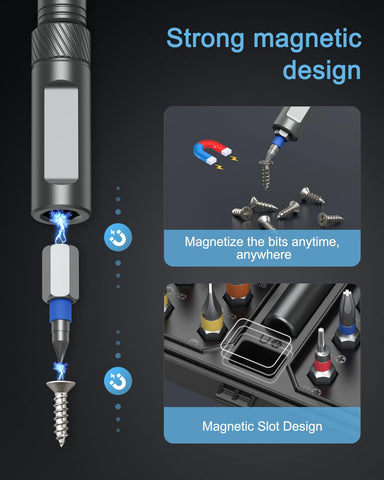 Ankilo magnetic-driver-tip keeps bits secure during work.