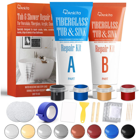 Ankita Fiberglass Tub Repair Kit color-match for porcelain ensures discreet repairs
