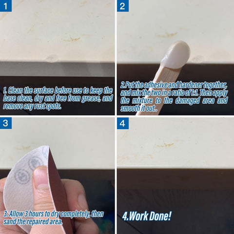 Waterproof, non-yellowing cure from Ankita Quartz Repair Kit