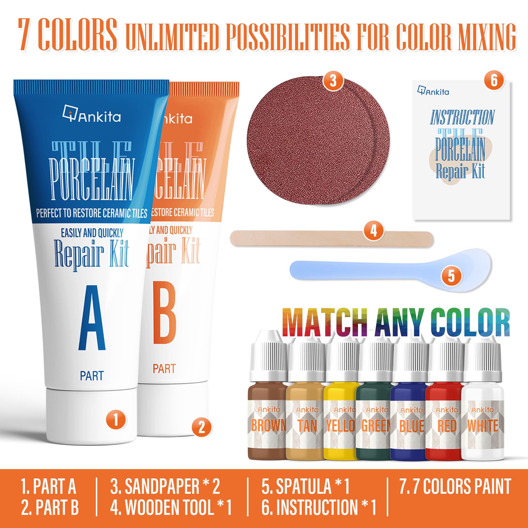 Ankita Tile Repair Kit color-match crack repair for durable restoration