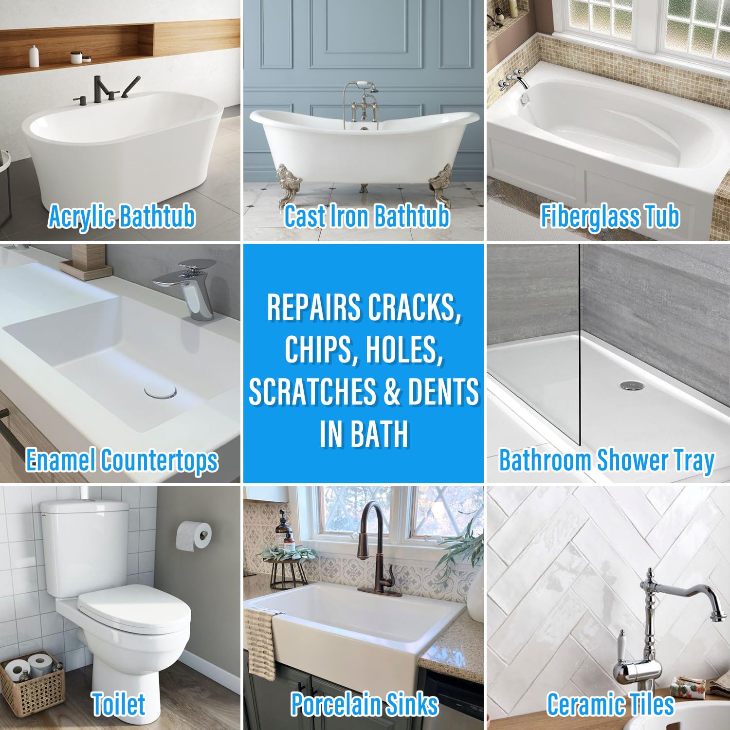 Ankita Tub Repair Kit White easy to apply solution for tubs and sinks