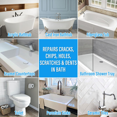 Ankita Tub Repair Kit White easy to apply solution for tubs and sinks