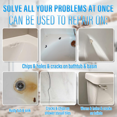 Ankita Tub Repair Kit White surface bonding detail on porcelain for durable finish