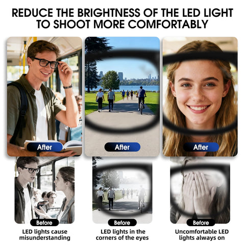 Ankndo LED Blocker in use on glasses with side-light still functional.