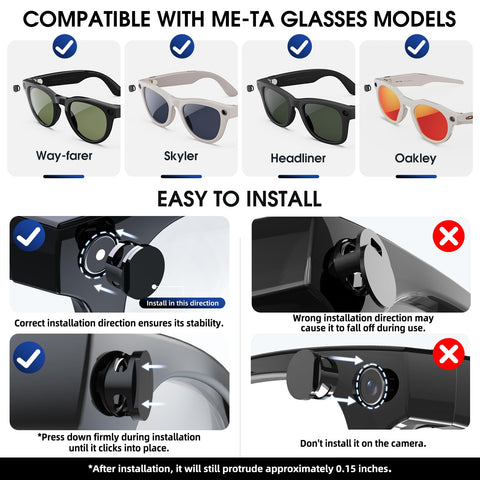 Ankndo LED Light Blocker for Ray-Ban Meta Headliner Gen2 preserves privacy while filming.