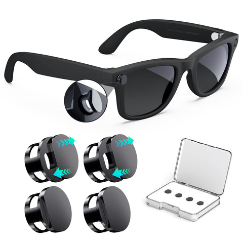 Ankndo LED Light Blocker for Ray-Ban Meta Wayfarer keeps front light hidden during recording.