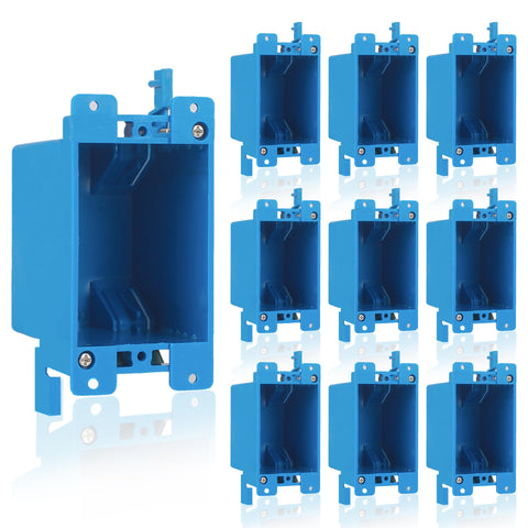 ANKYLHUA 10-pack single-gang outlet box front view for tidy wall setup.