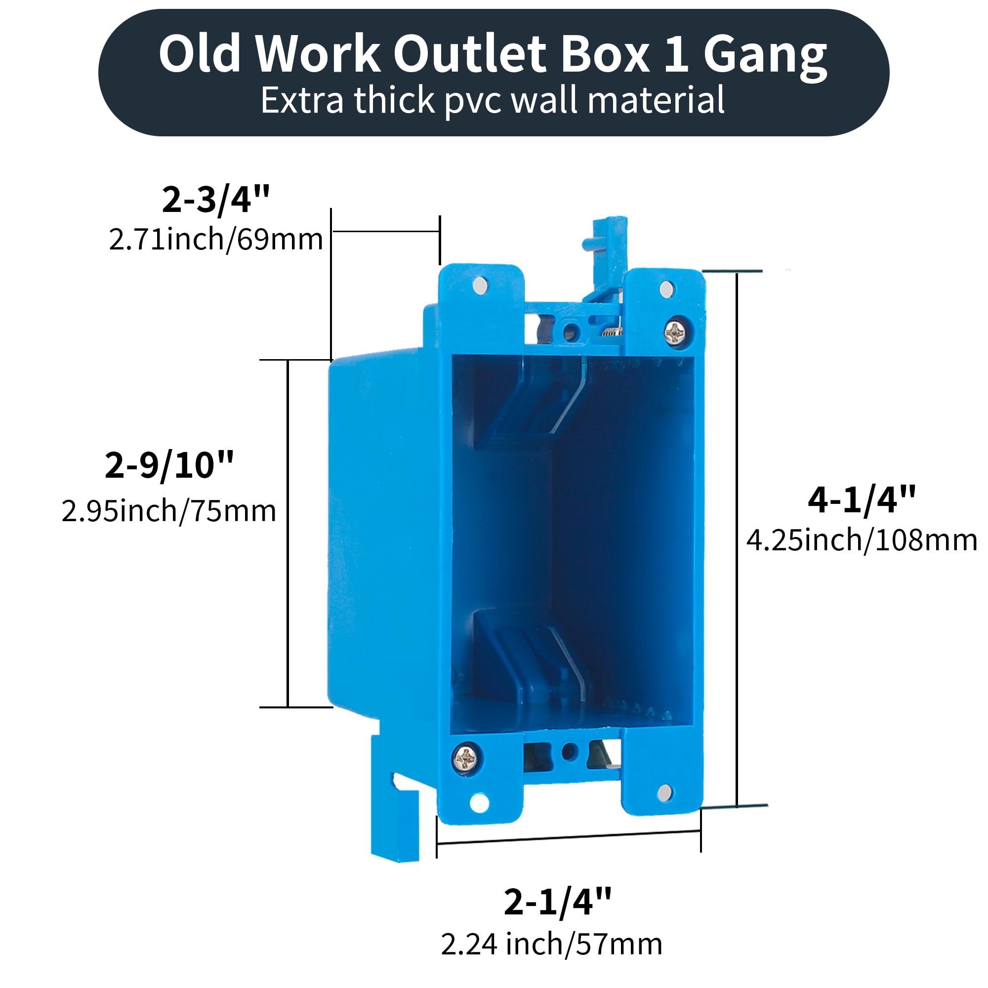 ANKYLHUA 10-pack outlet box pack shot showing compact 14 cu in capacity.
