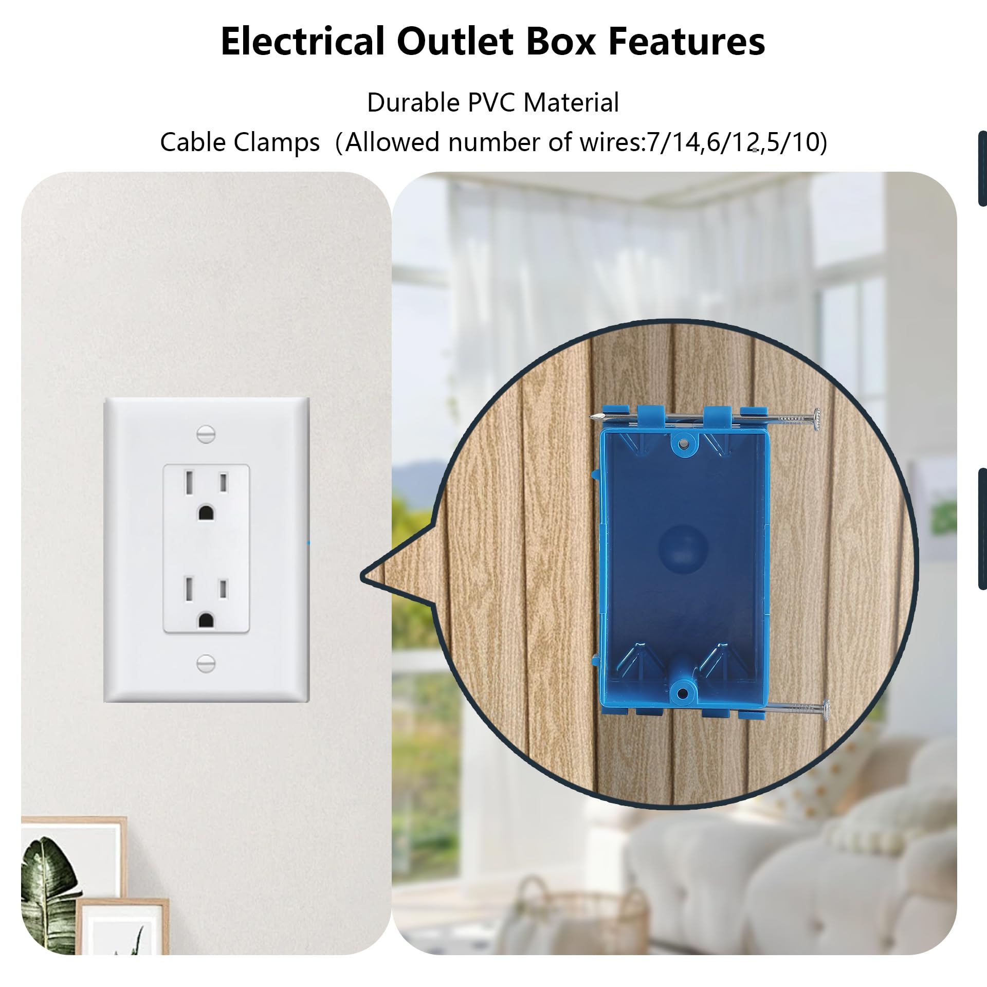 ANKYLHUA blue new work box with removable tabs simplifies wiring