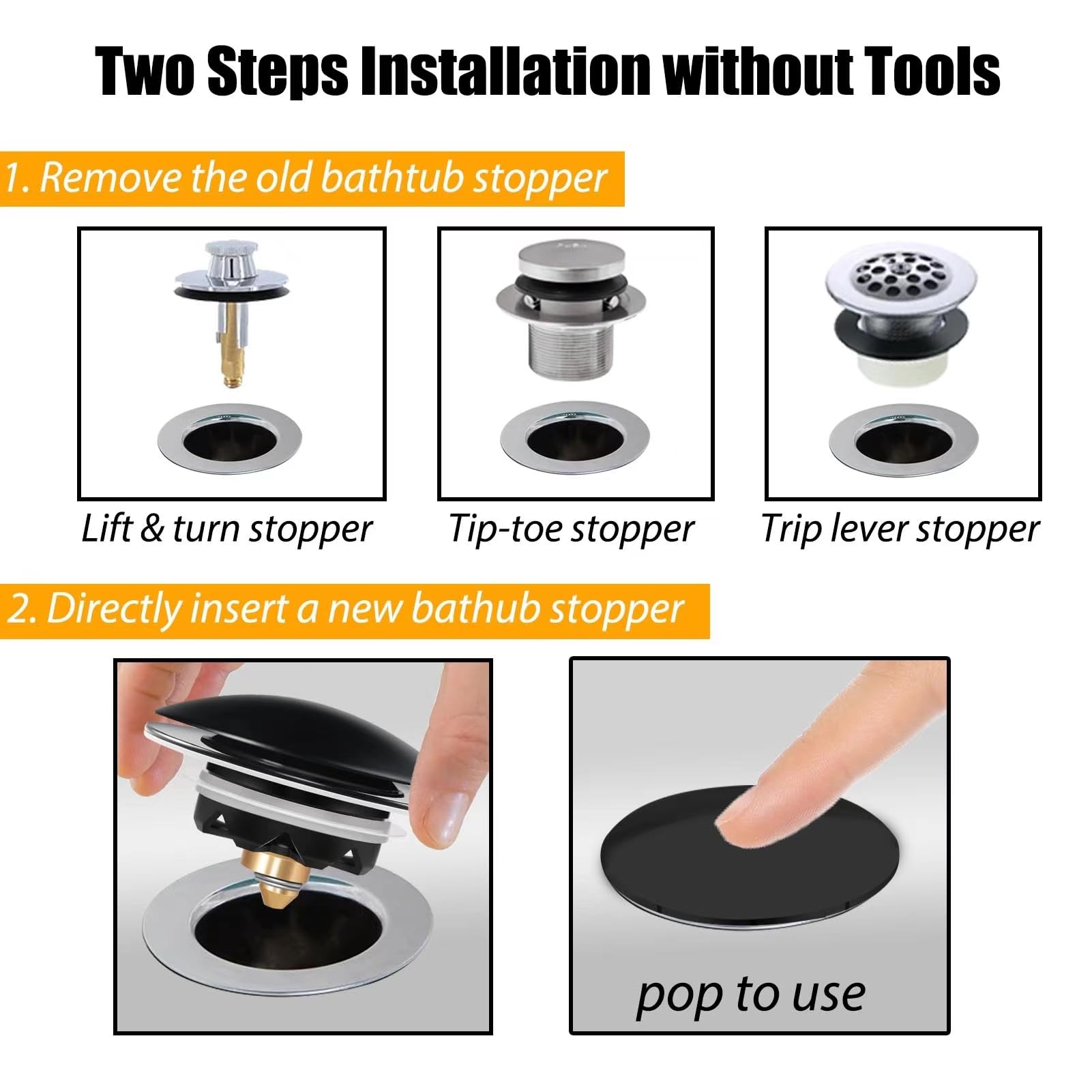 Anlige hair catcher bottom basket traps debris to prevent clogs during baths.