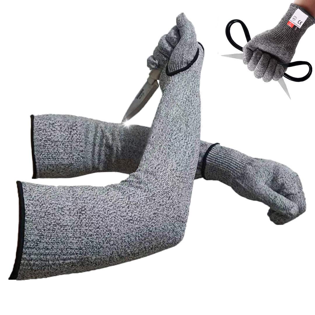 ANLONGLI 18-inch cut-resistant sleeve front view protects arms during food prep.