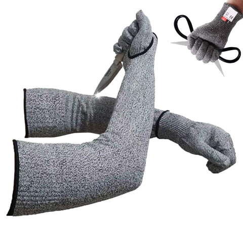 ANLONGLI 18-inch cut-resistant sleeve front view protects arms during food prep.
