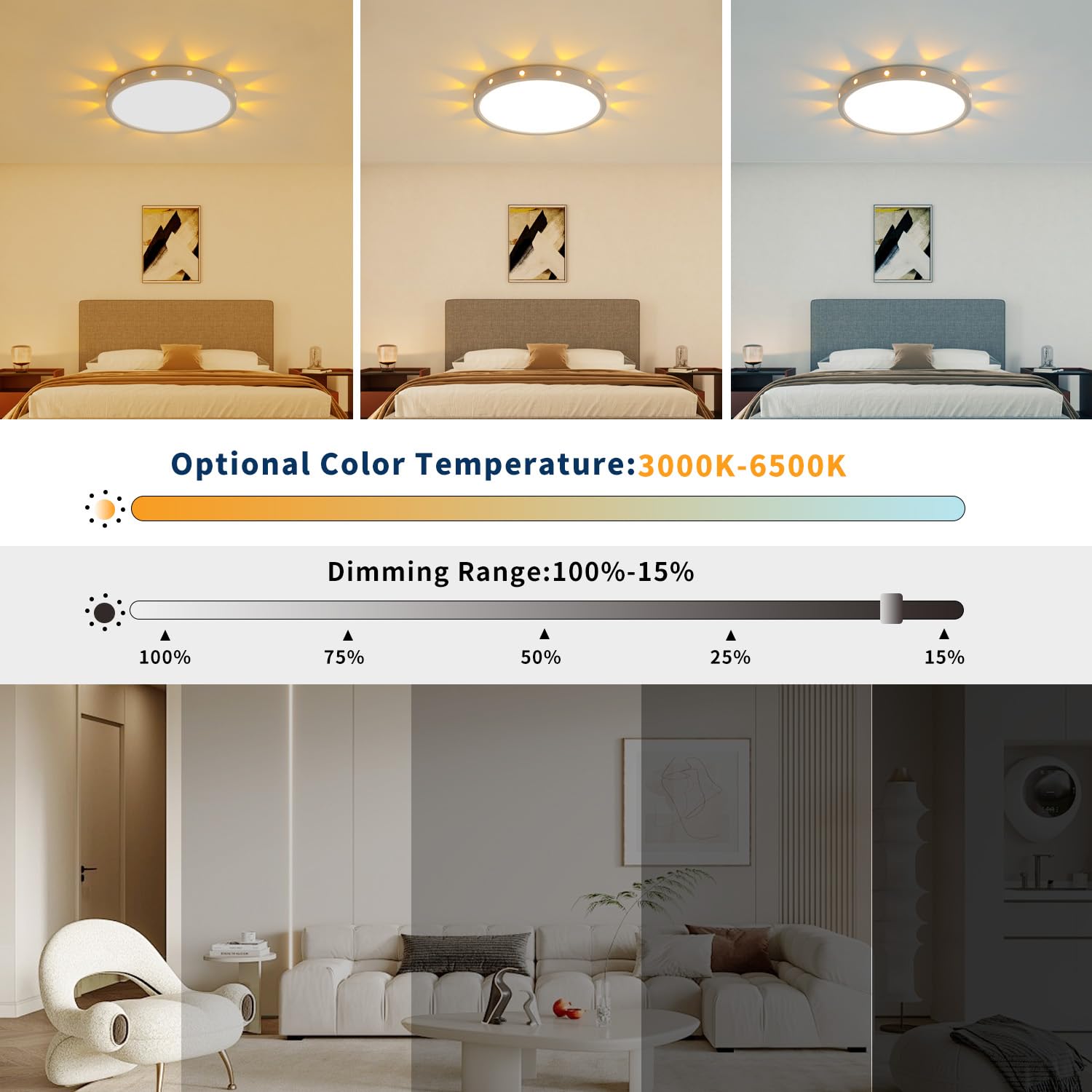 Anmaice night-light mode offers a gentle glow for nurseries and children's rooms.