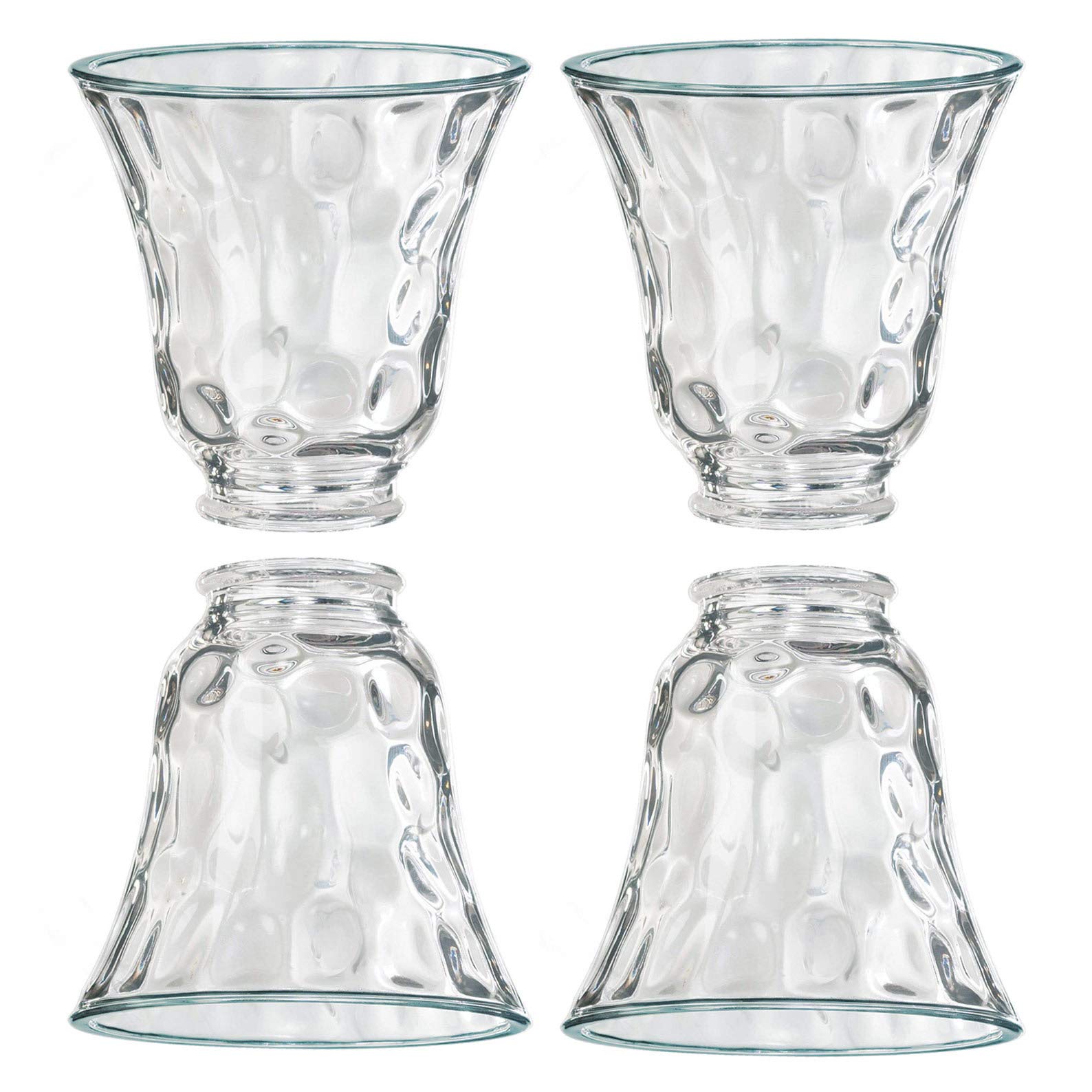 Anmire clear hammered glass shade in bell shape brightens ceilings with prism-like sparkle