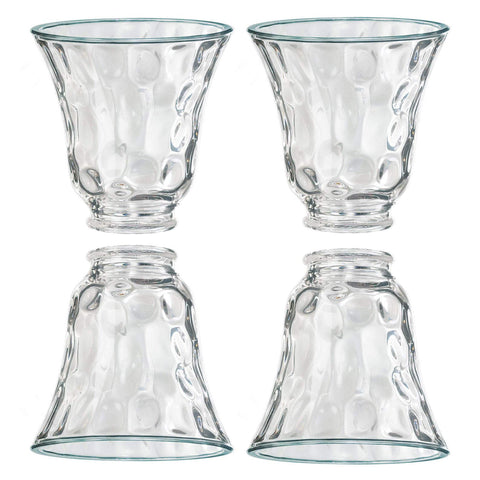 Anmire clear hammered glass shade in bell shape brightens ceilings with prism-like sparkle