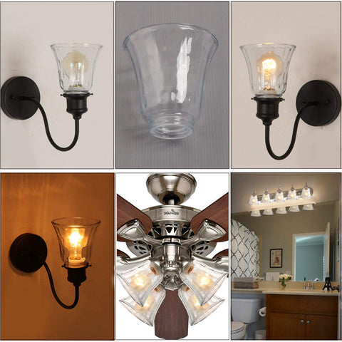 Clear hammered shade from Anmire delivers contemporary glow and soft diffusion