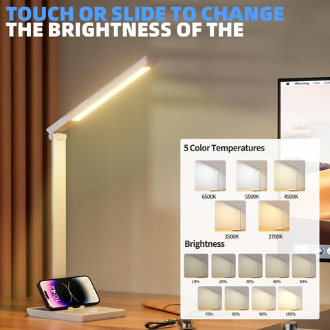 ANNAITE desk lamp color-temperature modes showcase versatile ambience from warm to cool.