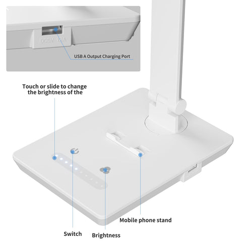 ANNAITE lamp offers USB charging while you video-call or work.