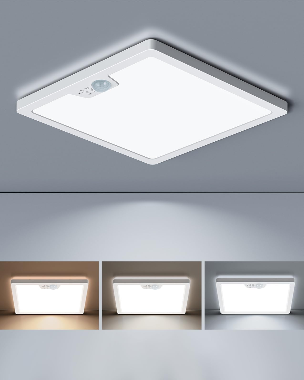 Annaror 12in motion light front view with energy saving LED in hallway