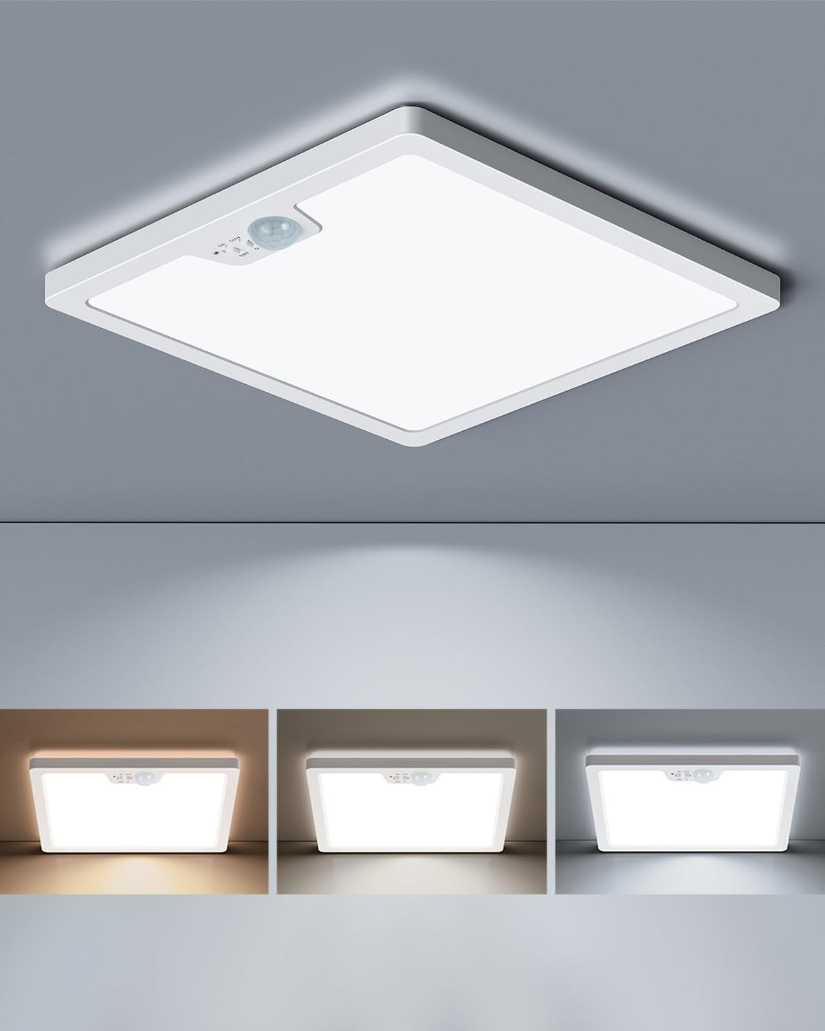 Annaror 12in motion light front view with energy saving LED in hallway