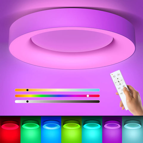 Annaror 16-inch RGB LED flush mount ceiling light delivering bright, even illumination for modern bedrooms