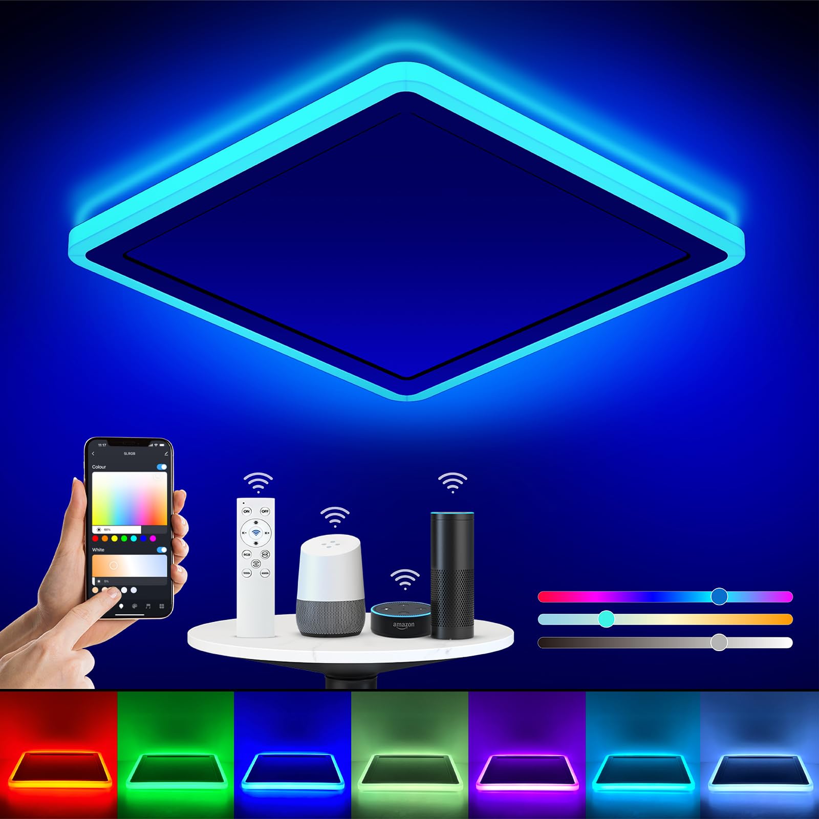 Annaror smart LED ceiling light with WiFi provides bright, even illumination for any room
